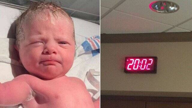 Bebê fica famoso ao nascer às 20h02 de 2/2/2020