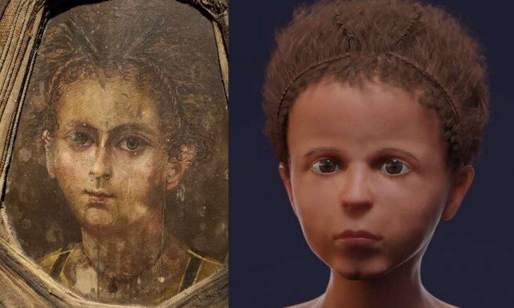 Cientistas recriam rosto de múmia de criança de 2 mil anos