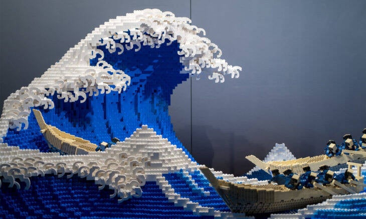 Artista recria obra clássica japonesa com 50.000 peças de Lego
